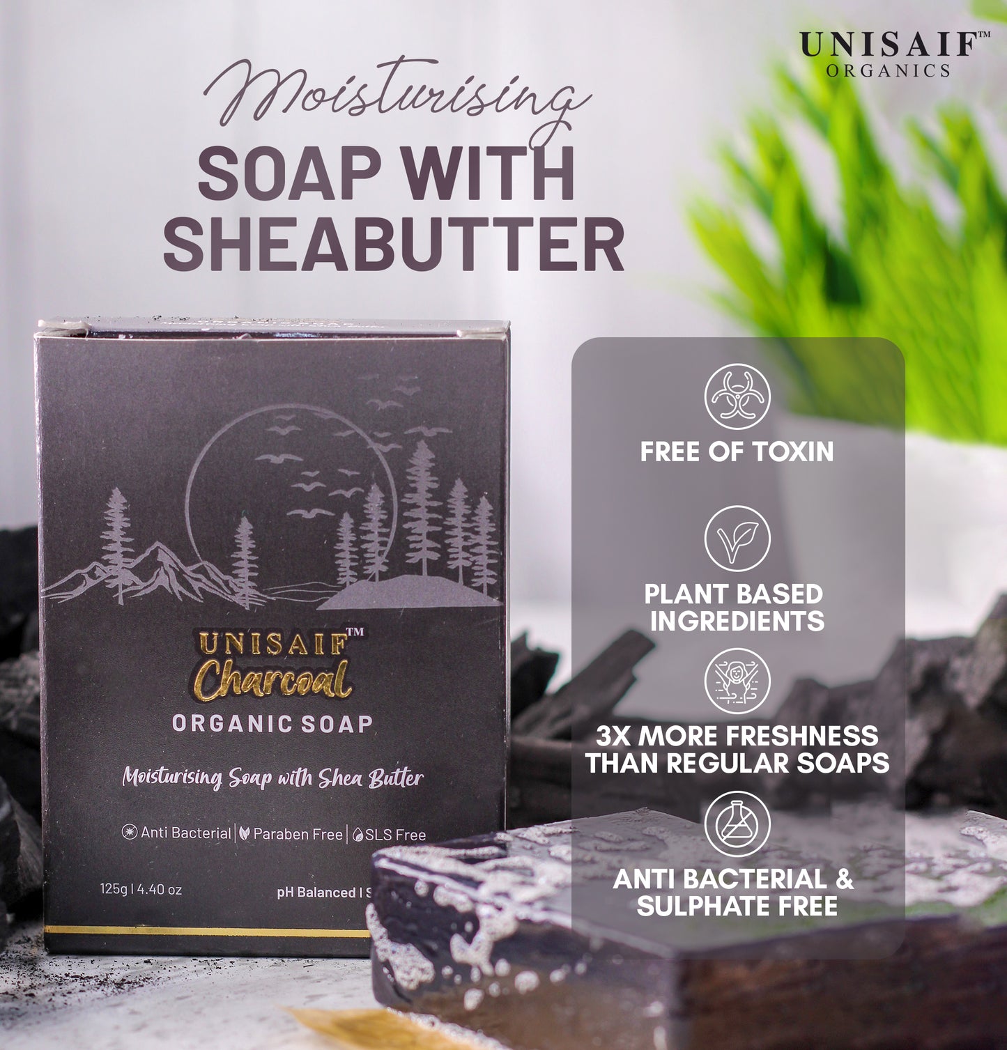 Charcoal Organic Soap 125g