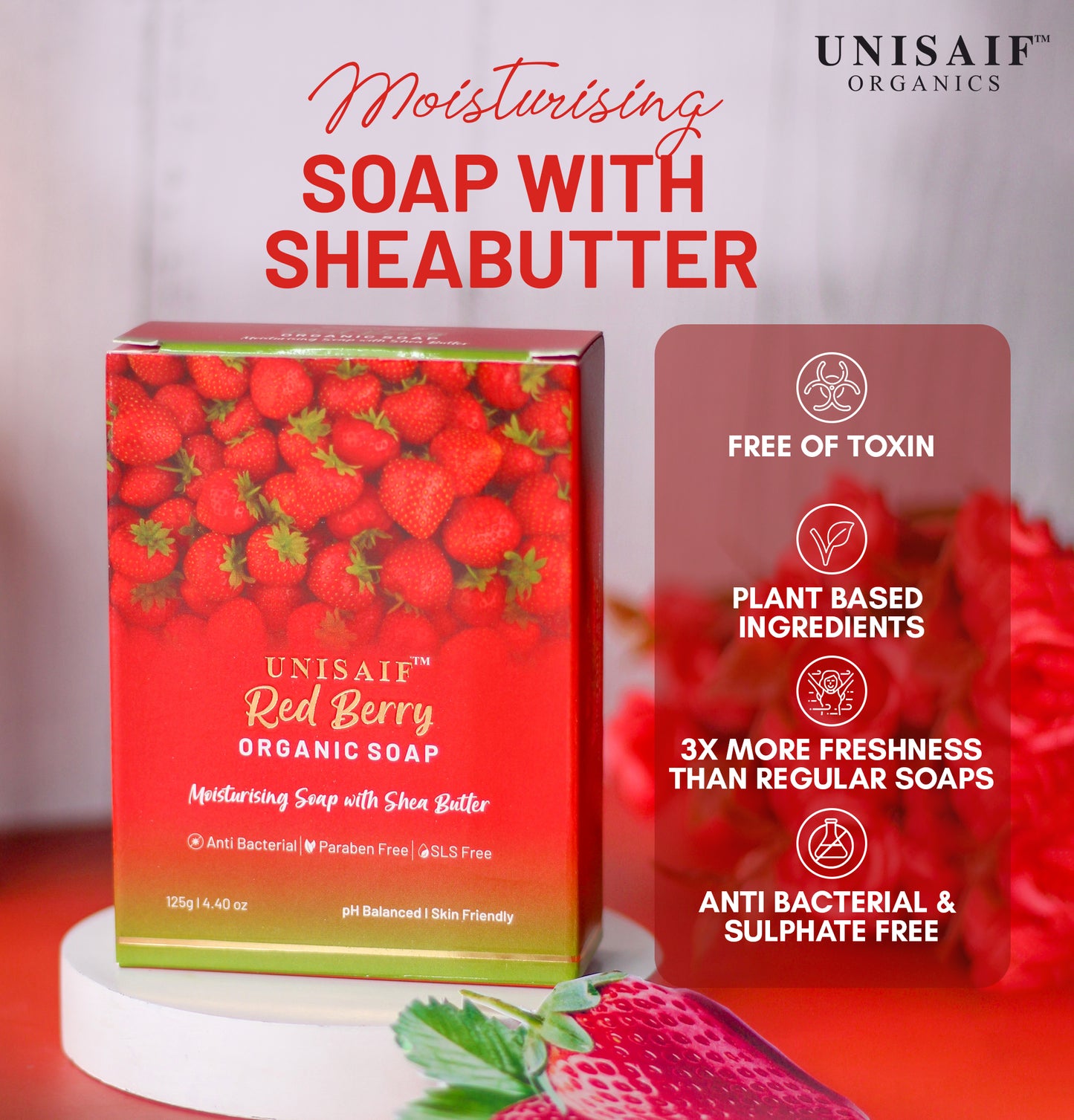 Red Berry Strawberry Organic Soap