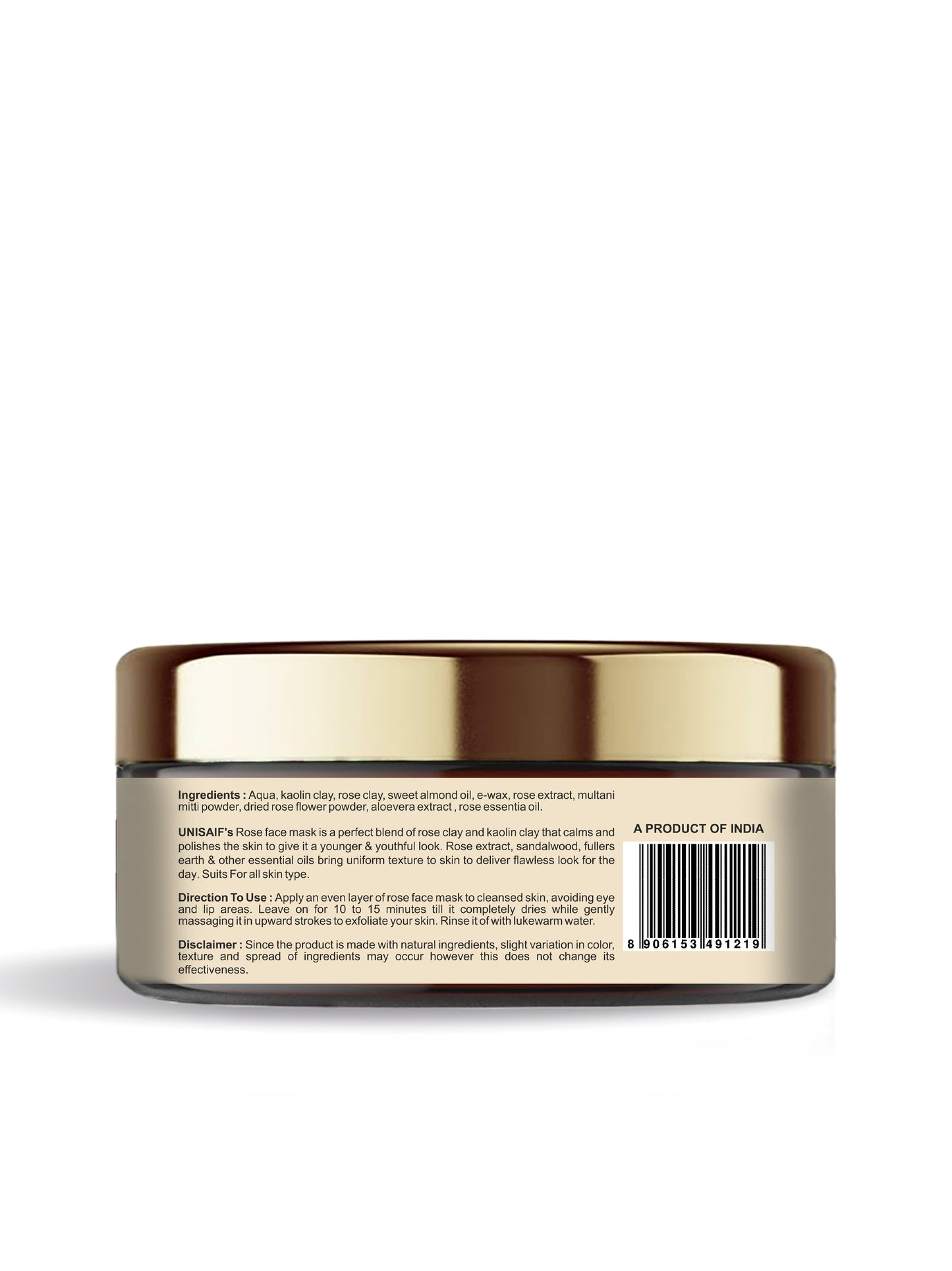 Rose Organic Face Mask (Infused with Real Rose) 50g